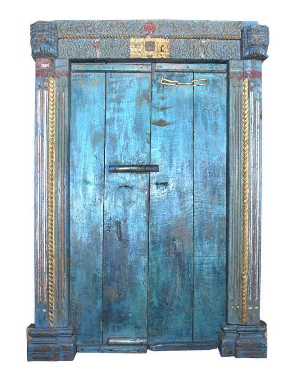 Porte indienne ancienne en teck