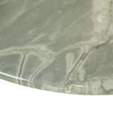 Round Marble Side Table Plant Table on Wheels 1970s