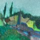 Tableau, huile sur toile paysage naïf