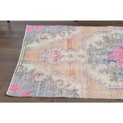 Vintage Turkish Oushak Handmade Wool Cotton Orange Area Rug 99x192