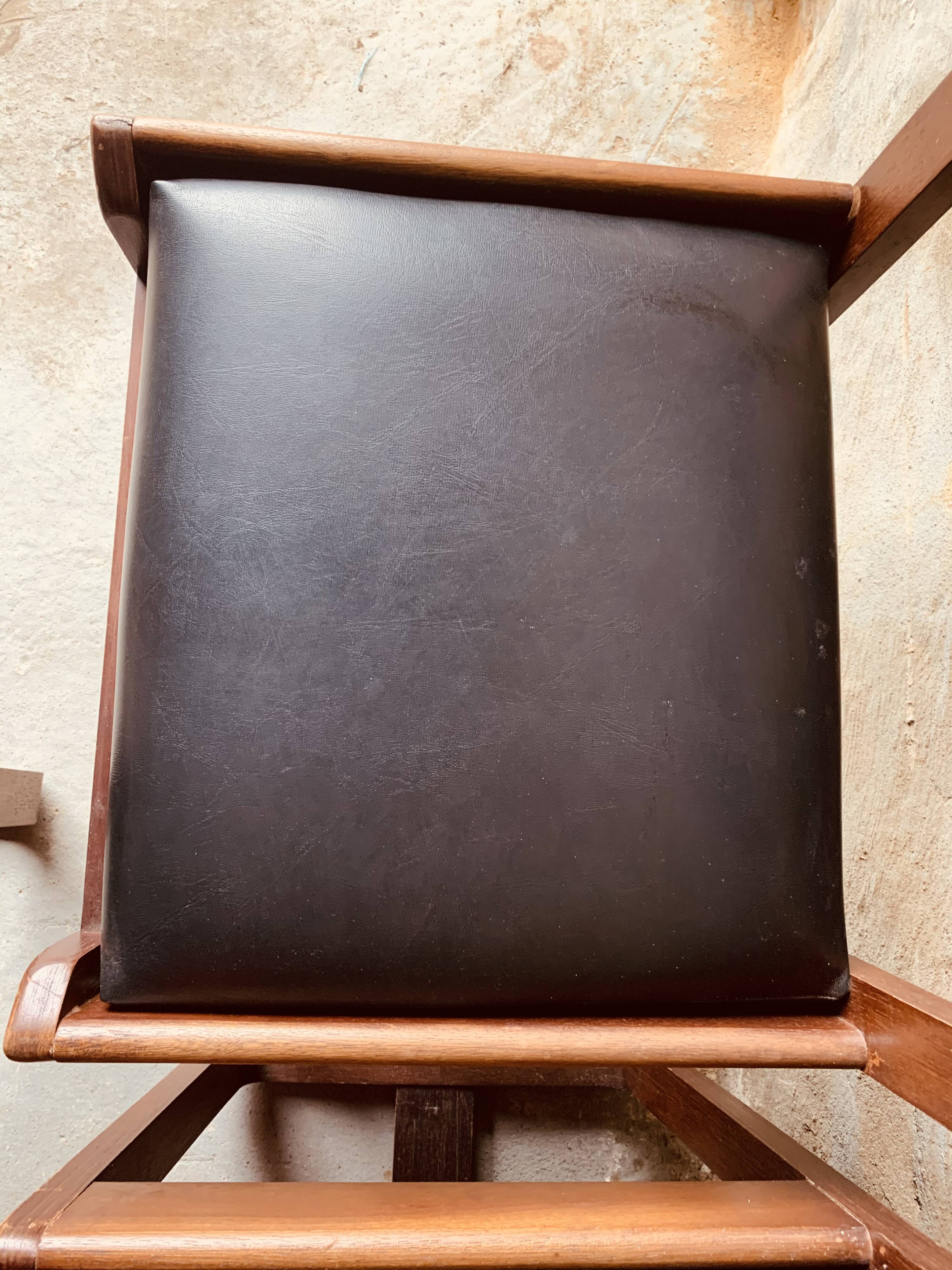 6 black chairs by Gunther Hoffstead for Uniflex - 1960's