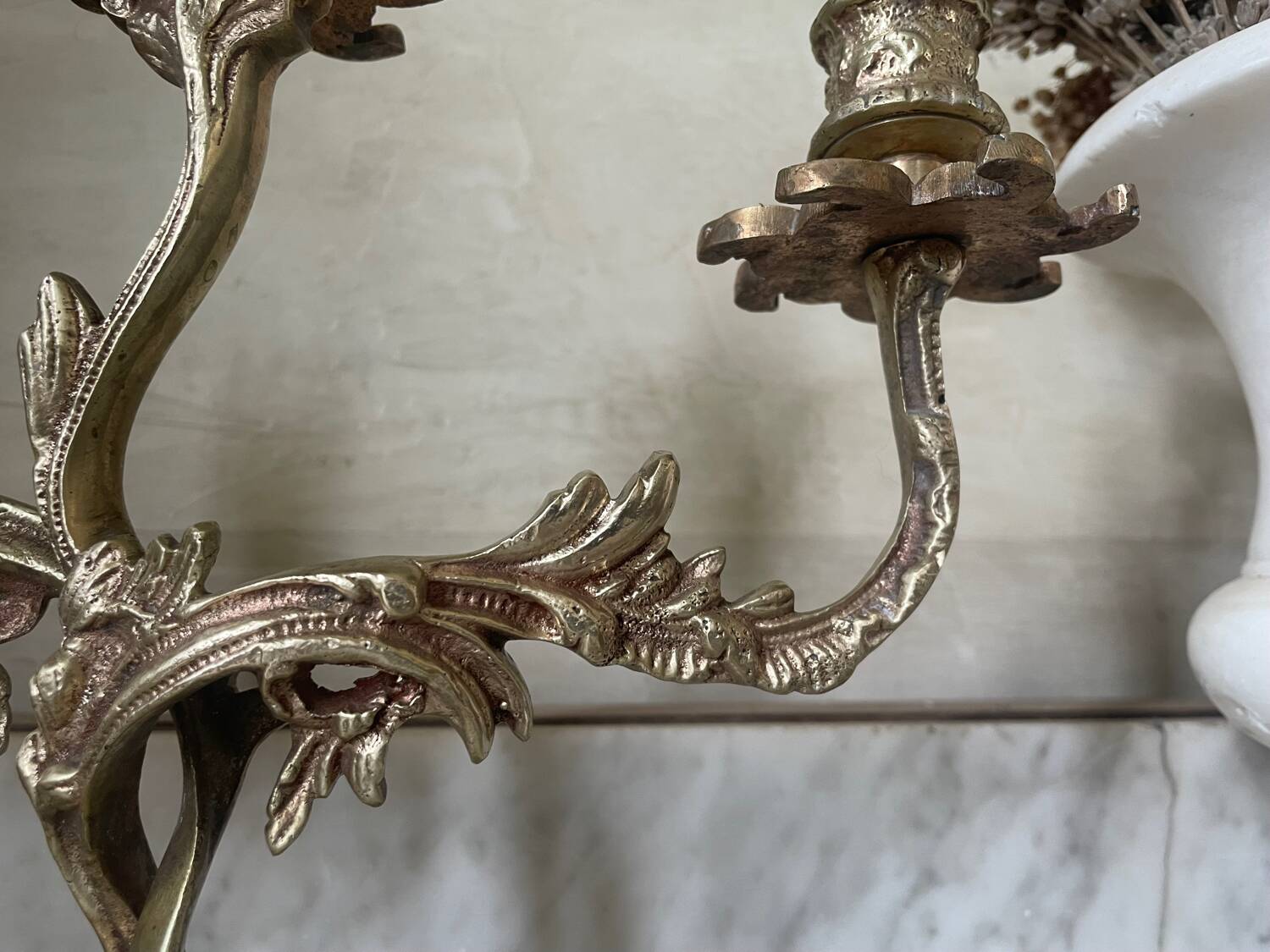 Old gilded bronze candlestick