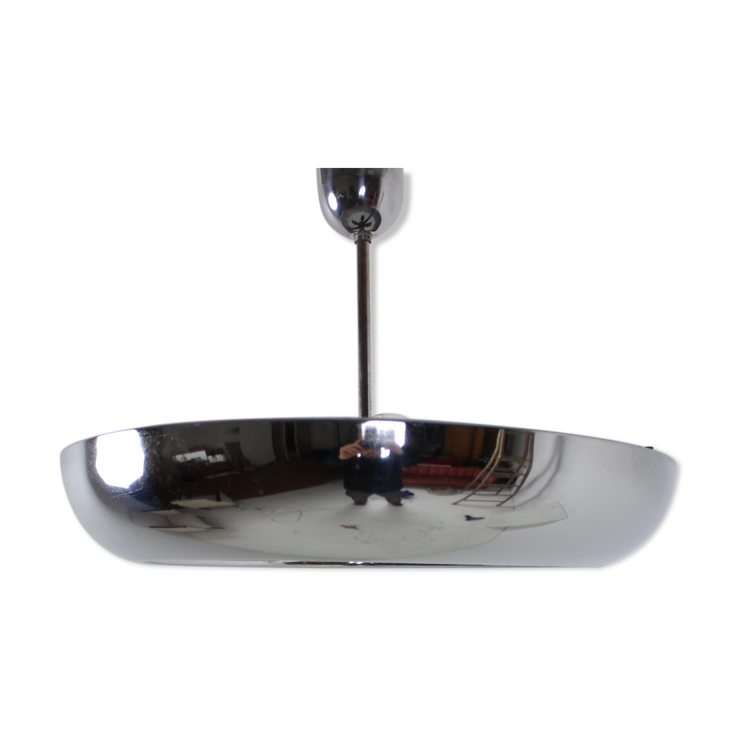 Functionalist chrome Pendant UFO by Josef Hurka for Napako, 1930s