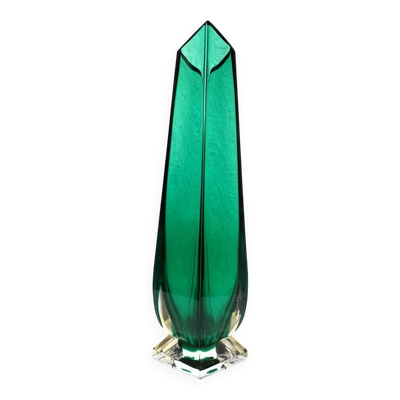 Vase sommerso facetté en verre de Murano, Alessandro Mandruzzato  1960