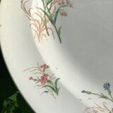 Plat ancien, faïence, service bleuet Keller et Guérin Lunéville, Terre de fer