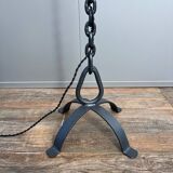 Brutalist floor lamp, chain, restored
