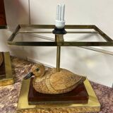 Pair of Brass and Bakelite Duck Lamps from the 1970s