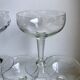 Set of 5 champagne glasses in crystal engraved 50s