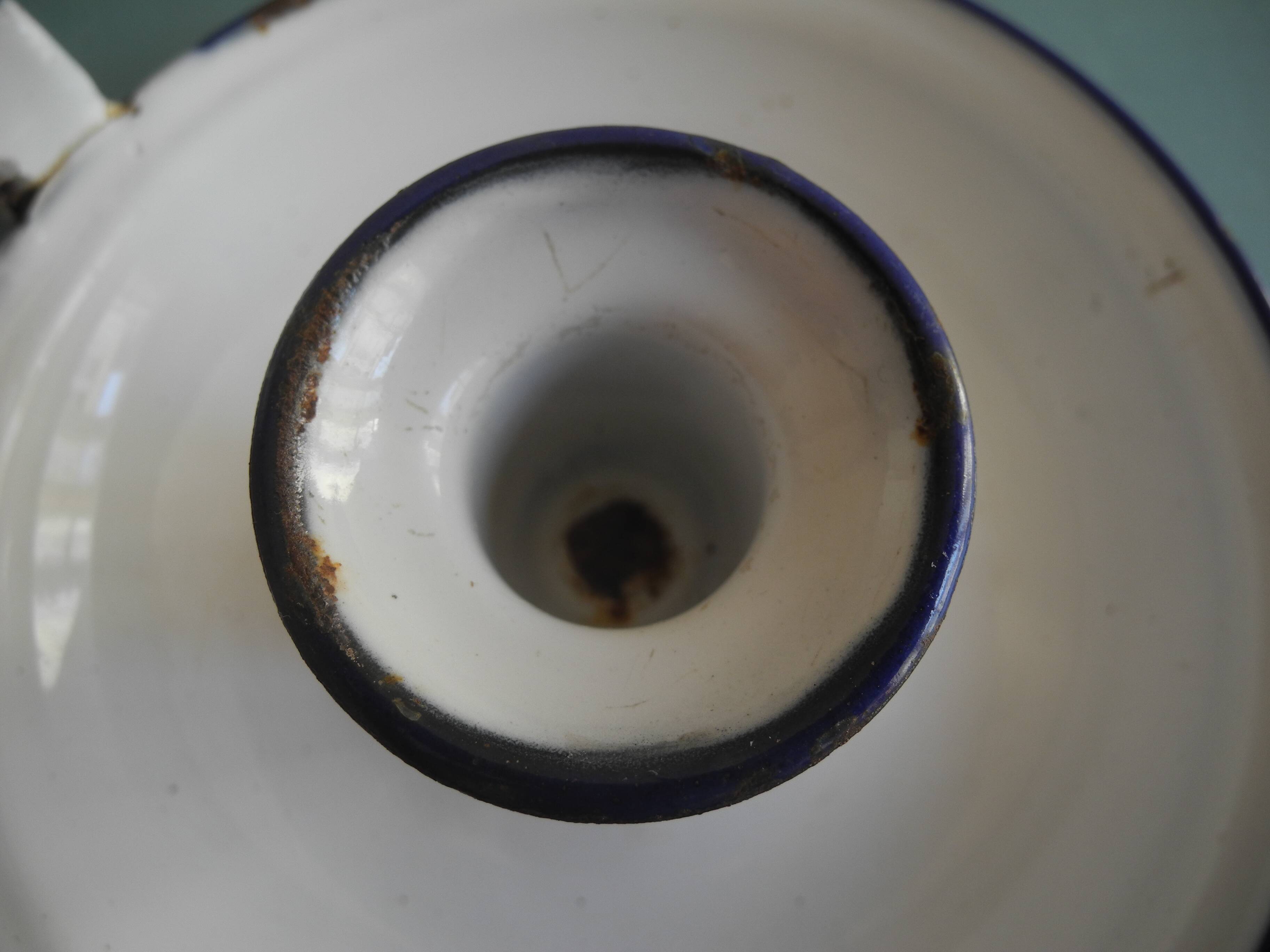 antique candlestick enamelled tin vintage candlestick Sweden