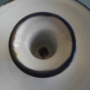 antique candlestick enamelled tin vintage candlestick Sweden