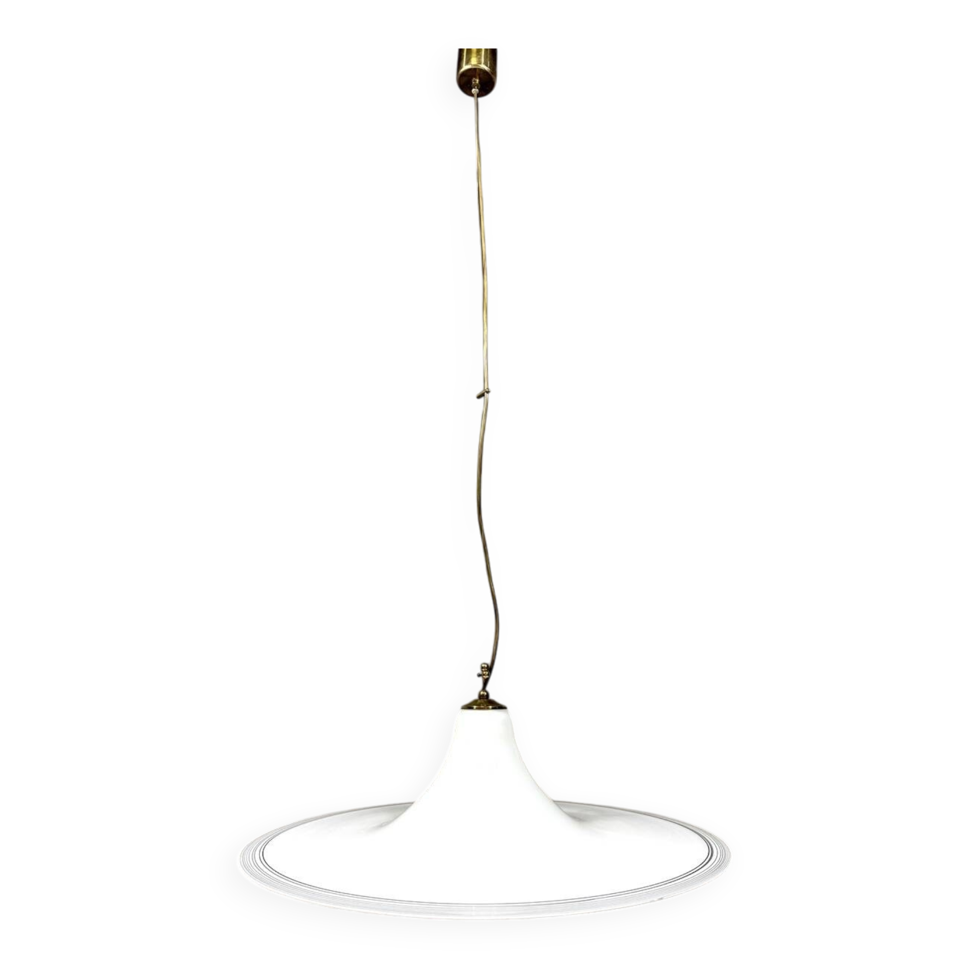 Large white glass hanging lamp by Vistosi, Italy