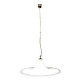 Grand lampadaire en verre blanc suspendu par Vistosi, Italie