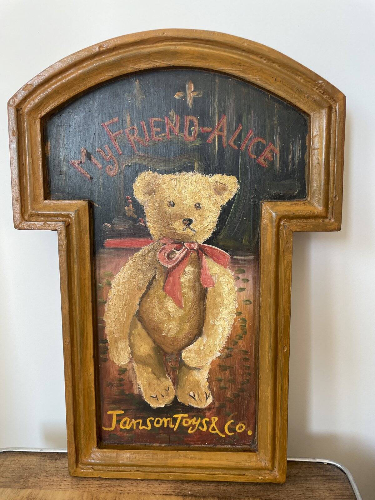Vintage decorative frame bear "My Friend-Alice"