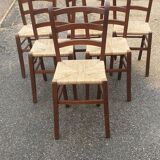 6 rustic Paillé chairs
