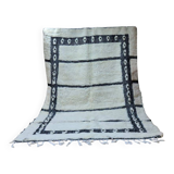 Black & White Geometric Beni Ouarain Rug 300x200cm – Natural Wool