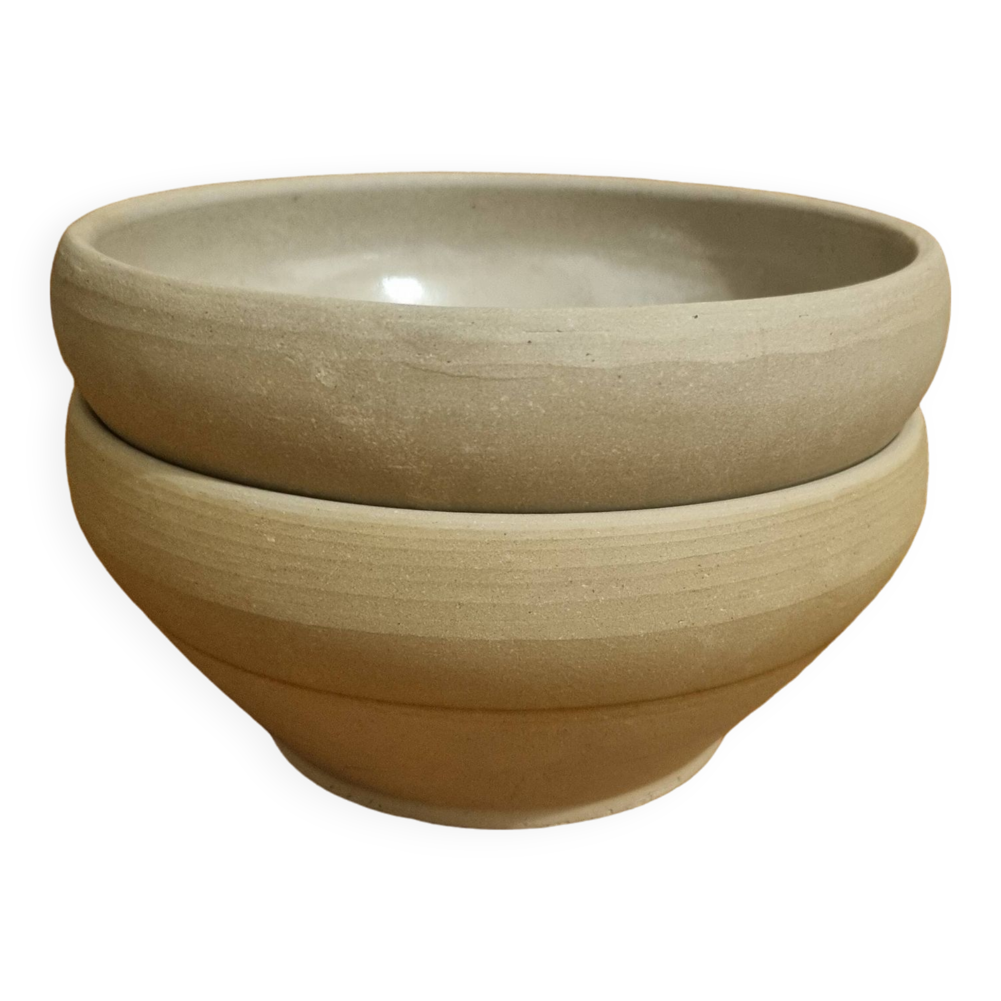 Set of 2 vintage salad bowls in Digoin stoneware Size 4