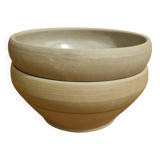 Set of 2 vintage salad bowls in Digoin stoneware Size 4