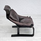 Chaise longue kroken, années 1970, design suédois par ake fribyter pour nelo, état d'origine.