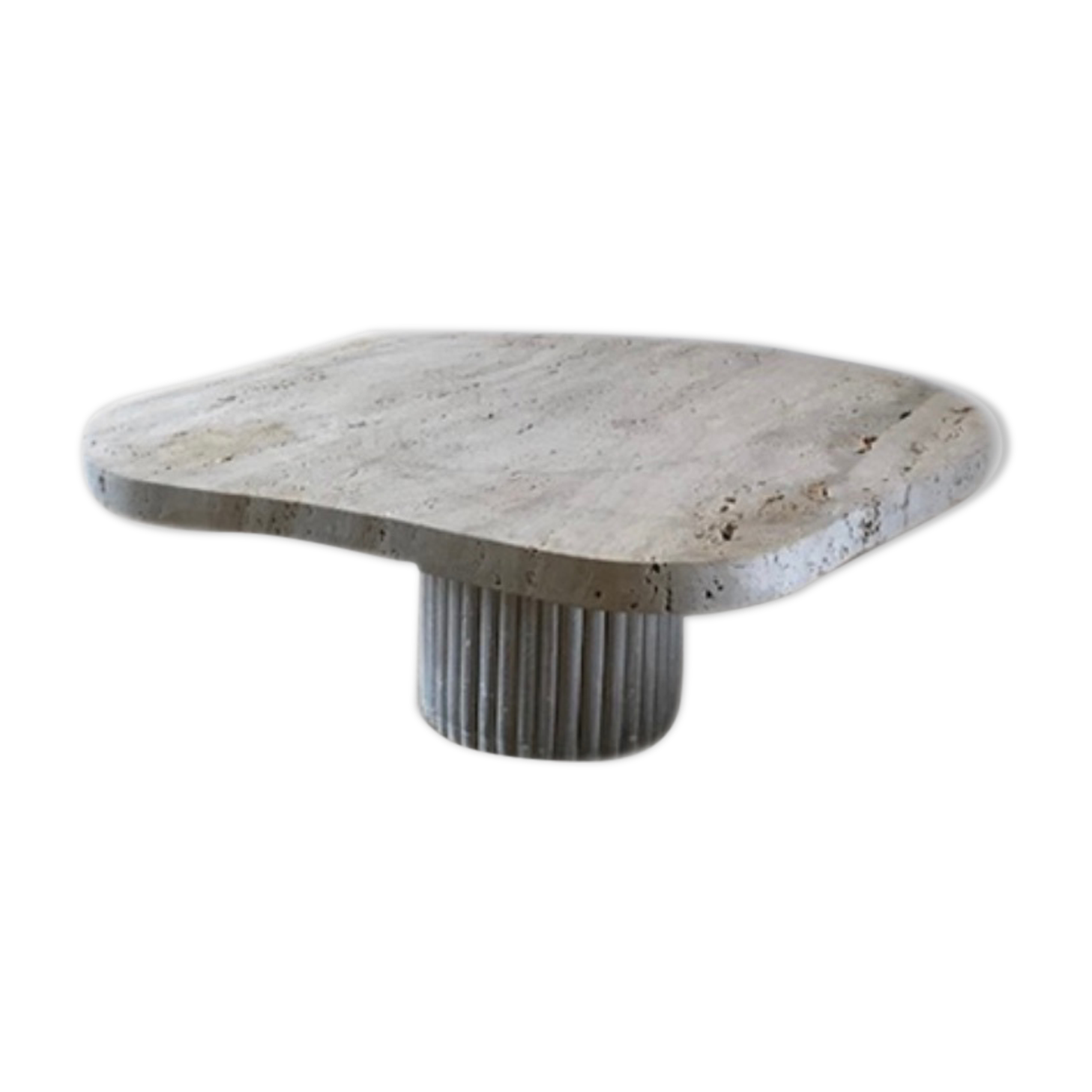 Athena irregular coffee table in natural travertine