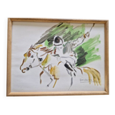 Mathilde de Boisboisel (Born in 1945) Oil on canvas - The Polo Player
