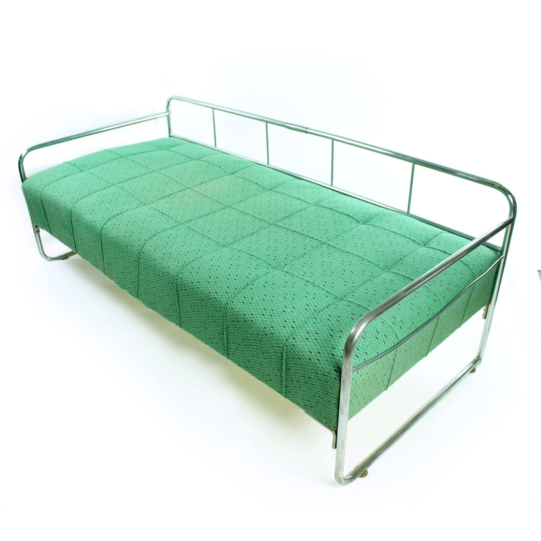 Bauhaus daybed in bent chrome, czechoslovakia 1940s