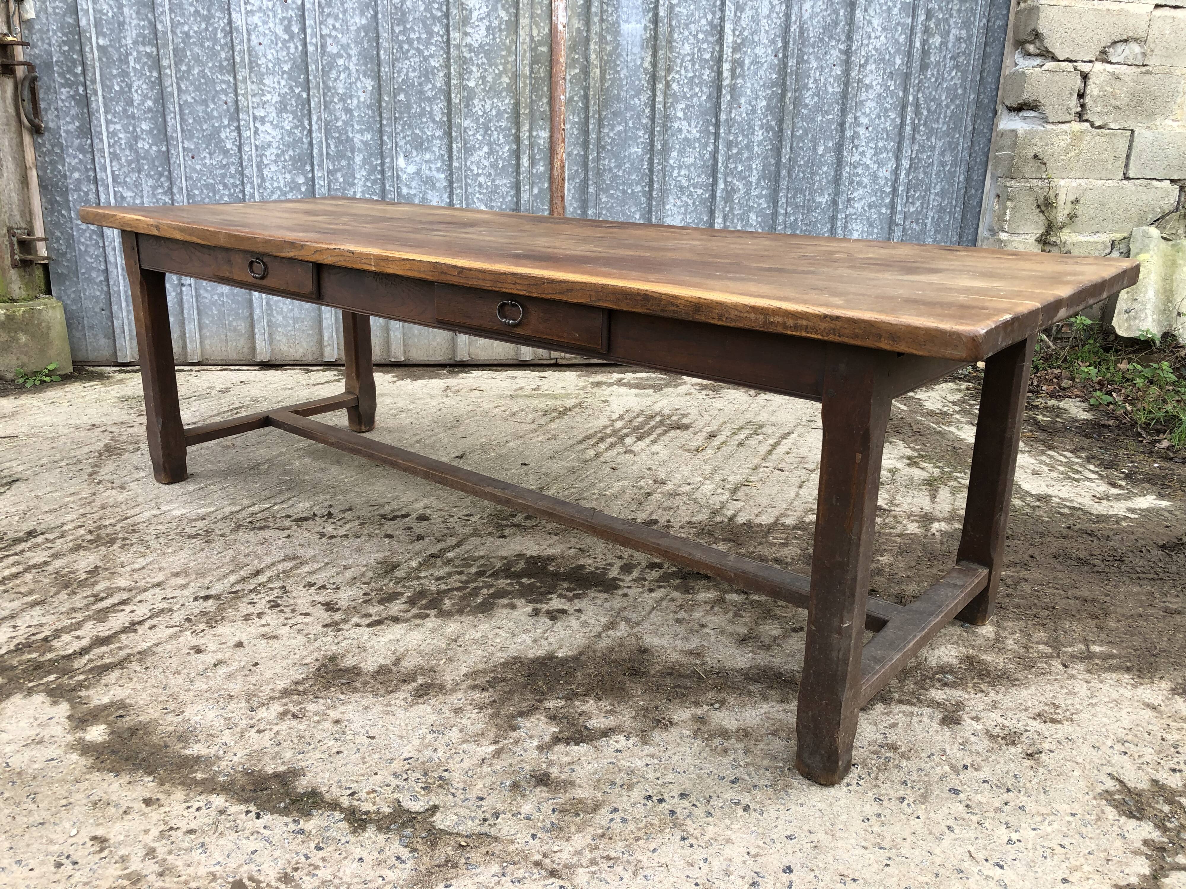 Antique solid oak farm table