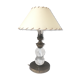 Modernist-era glass and brass lamp