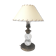 Modernist-era glass and brass lamp