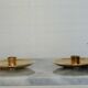 Pair of Swedish mid-century candlestick holders by Skutuna