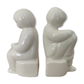 Pair of vintage ceramic bookends 70s-80s