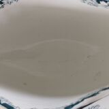 Saucière de St Amand et hamage, terre de fer  modèle suzanne fleurs vertes