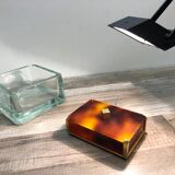 Gold Starry vintage 60 brass jewelry box - Galalithe scale-style