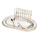 Metal foie gras serving dish, toast rack