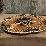 Vintage French majolica oyster plate from Sarreguemines