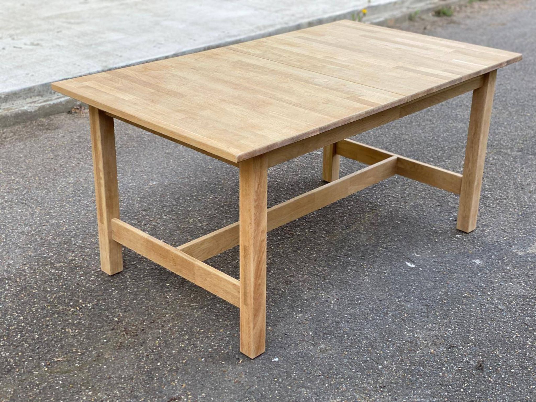 Table à manger scandinave rénovée en chêne 145-200cm