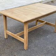 Table à manger scandinave rénovée en chêne 145-200cm