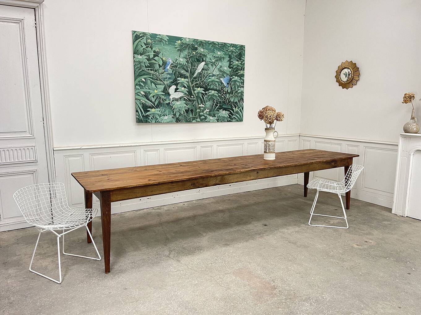 Large 1940s table with spindle legs