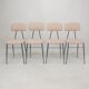 Set of 4 Italian Metal Dining Chairs, 1960's