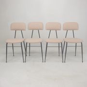 Set of 4 Italian Metal Dining Chairs, 1960's