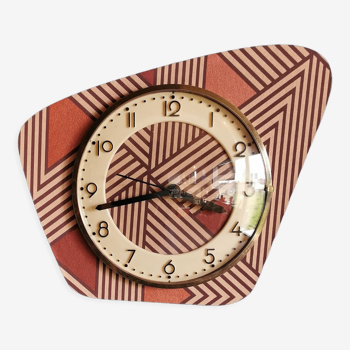 Vintage clock asymmetrical silent wall clock "pink copper"