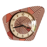 Vintage clock asymmetrical silent wall clock "pink copper"