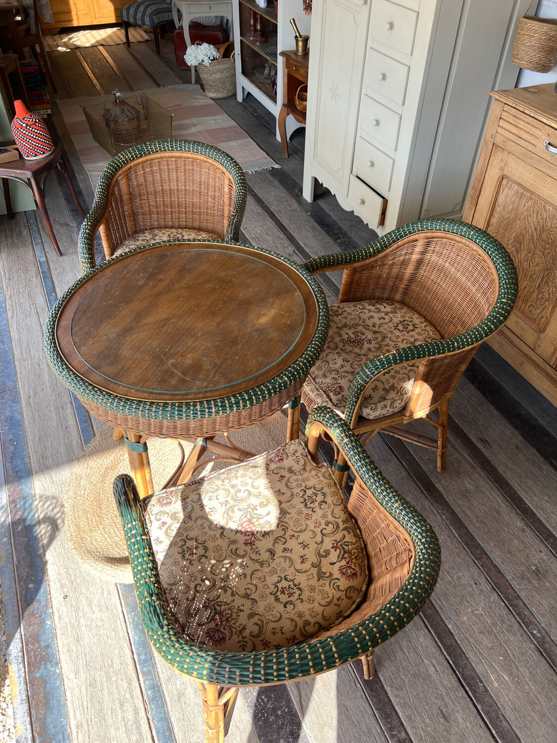 Bamboo and rattan lounge