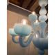 Contemporary Matte Light-Blue Glass Chandelier