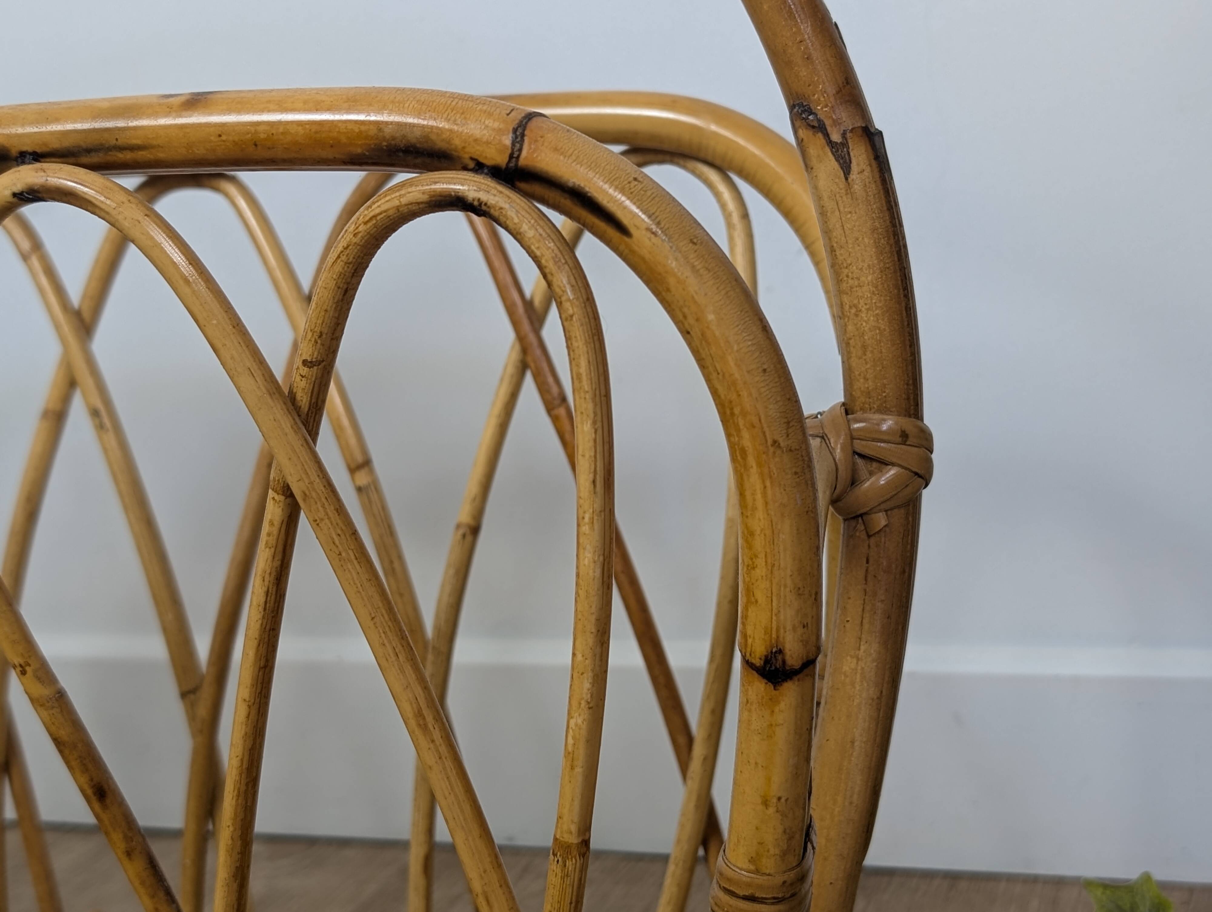 Rattan magazine rack