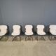 Vintage dining chairs by Willy Rizzo for Cidue set of 5, 1970s