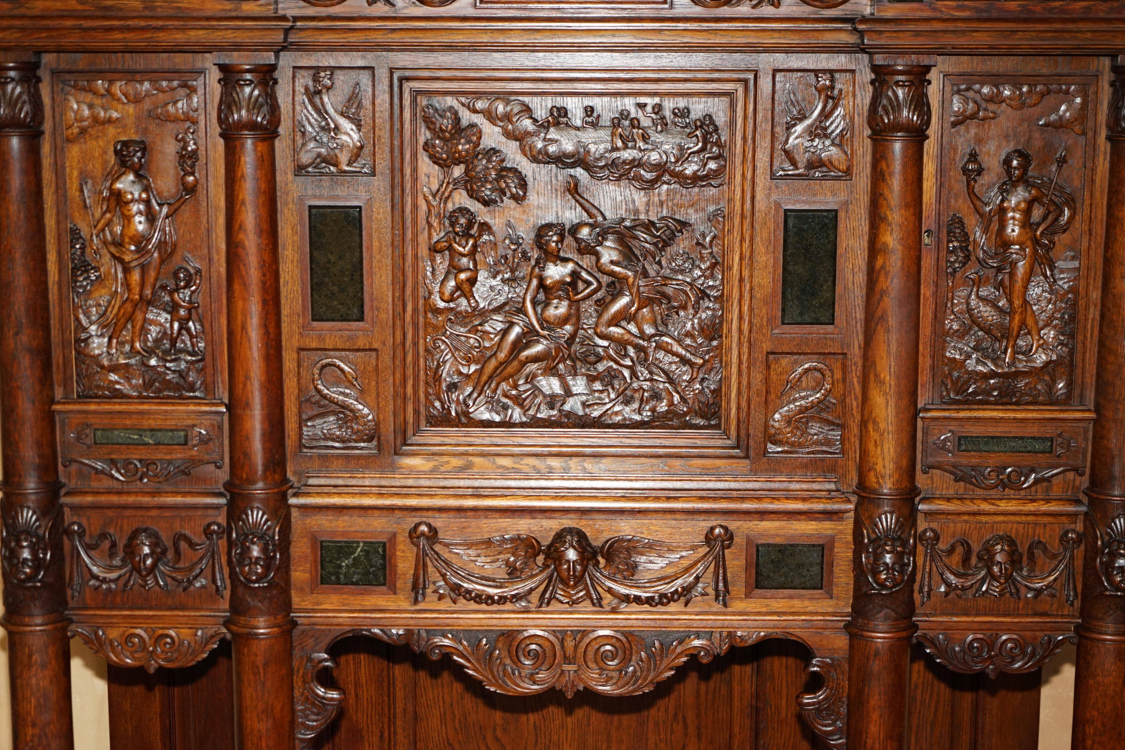 Louis XIII Revival wardrobe in walnut and marble