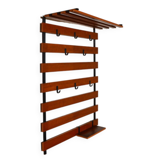 Scandinavian entrance locker Teak and metal 1960s