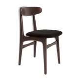 Chaise noire en velours milieu du siècle par Rajmund Halas, Pologne, 1960