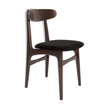 Chaise noire en velours milieu du siècle par Rajmund Halas, Pologne, 1960