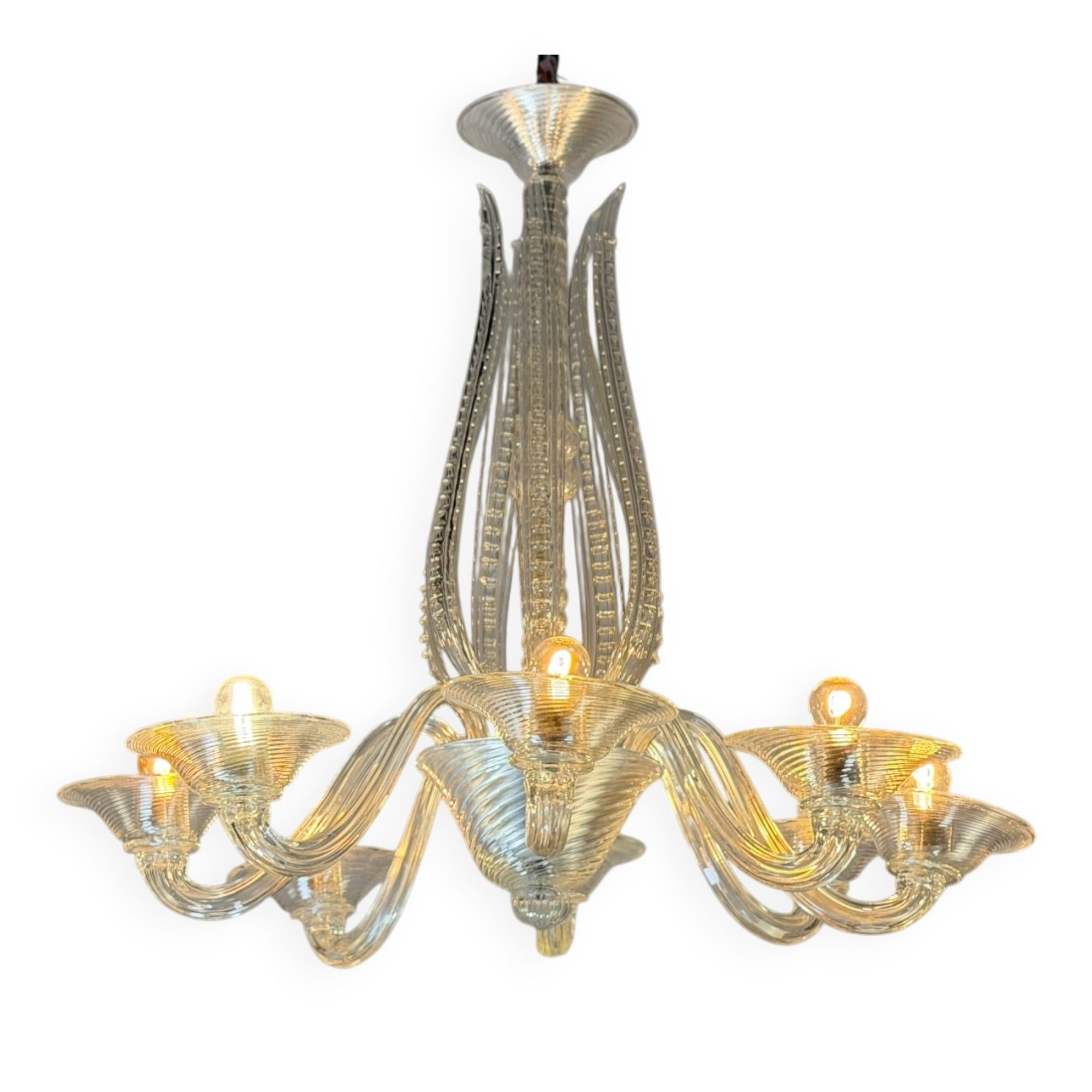 Colourless Venetian glass lustre from Murano circa 1930